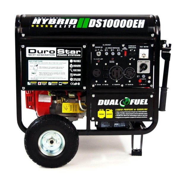 DuroStar DS10000EH 10,000-Watt 18-Hp Dual Fuel Hybrid Generator w- Electric Start